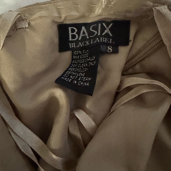 Black Label Strapless Tan Pink Cocktail Sheath Dress - Picture 8 of 9